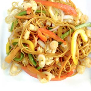 Stir-fried Noodles with Shrimps